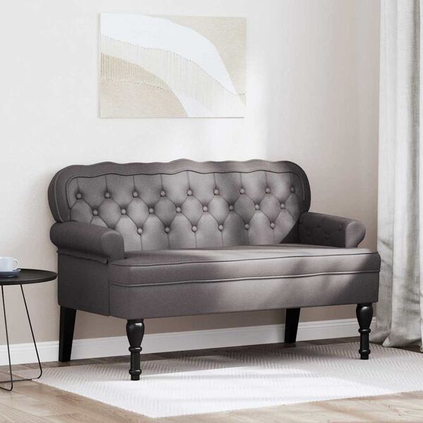 vidaXL Bancă Chesterfield Gri 119.5 x 64.5 x 75 cm Piele artificială