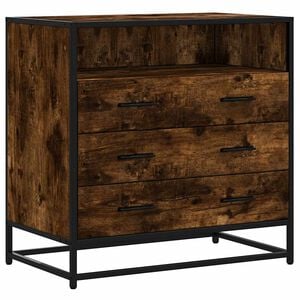 vidaXL Dulap cu sertar, stejar fumuriu, 70x41x70 cm, lemn prelucrat