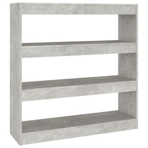 vidaXL Bibliotecă/Separator cameră, gri beton, 100x30x103 cm