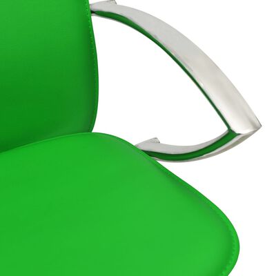 vidaXL Scaune de bar , 2 buc., verde, piele ecologică