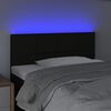 vidaXL Tăblie de pat cu LED, negru, 100x5x78/88 cm, textil
