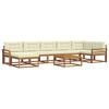 vidaXL Set de canapele de exterior cu pernă 8 pcs Natural și Crem