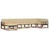 vidaXL Set de canapele de exterior 7 buc. Natural și Bej