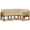 vidaXL Set de canapele de exterior 4 buc. Natural și Bej