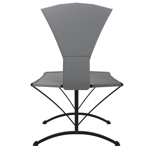 vidaXL Pat de exterior cu baldachin, gri, oțel & țesătură oxford