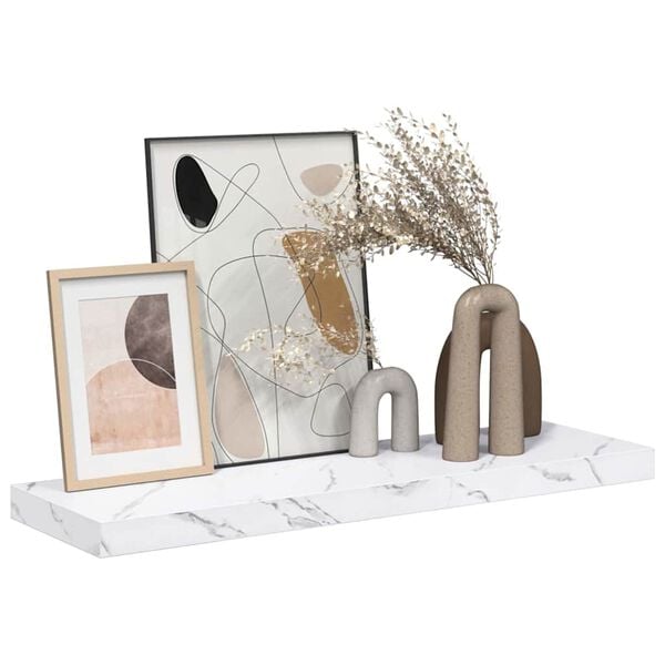 vidaXL Raft de perete Marmură albă 80 x 23,5 x 4 cm Lemn compozit