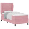 vidaXL Pat cu arcuri cu headboard Manual Roz 200 x 100 cm Catifea