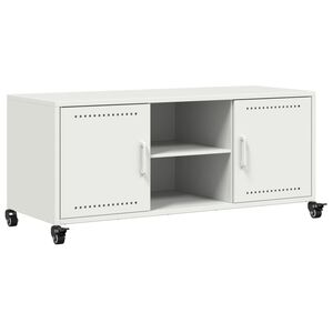 vidaXL Dulap TV, alb, 100,5x39x43,5 cm, oțel