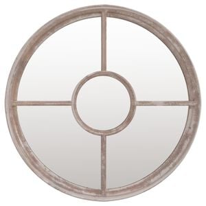 vidaXL Oglindă de grădină rotundă, nisipiu, 40x4 cm, fier, uz exterior