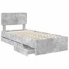 vidaXL Cadru de pat cu headboard Gri Beton 75 x 190 cm Lemn prelucrat