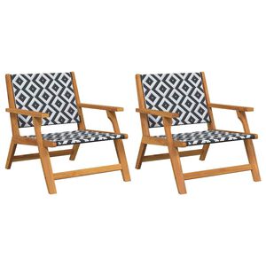 vidaXL Mobilier de grădină 2 pcs Negru și Alb 67 x 78 x 73 cm