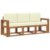 vidaXL Set de canapele de exterior 3 buc. Natural și Crem