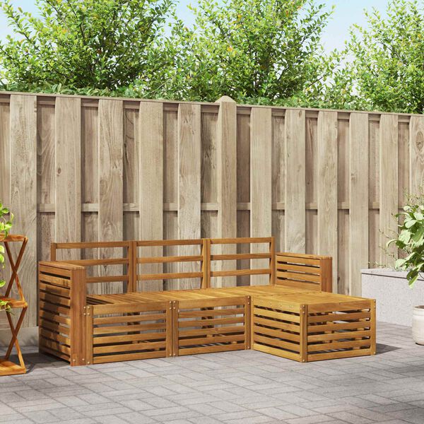 vidaXL Seturi de canapele 4 pcs natural Lemn Solid de Acacia