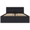 vidaXL Cadru pat hidraulic ladă, LED, negru 140x200 cm piele ecologică