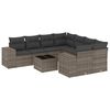 vidaXL Set canapele de grădină, 9 piese, cu perne, gri, poliratan