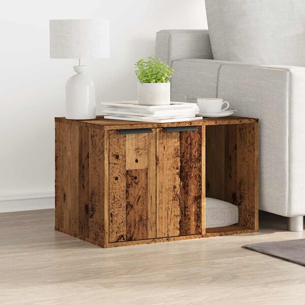 vidaXL Cutie litieră pisici lemn vechi 60x40x40 cm lemn prelucrat