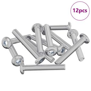 vidaXL Șurub de blocare Simplu 12 pcs Argintiu M6 x 35 mm Oțel