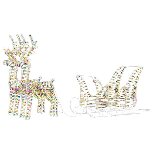 vidaXL Sanie cu ren cu 160 LED Alb cald 30 x 12 x 54.5 cm PET