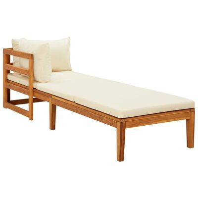 vidaXL Set mobilier grădină perne alb/crem, 3 piese, lemn de acacia