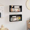 vidaXL Raft pentru reviste cu raft 2 pcs Stejar Negru 60 x 12 x 30 cm