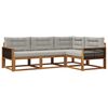 vidaXL Set de canapele de exterior 4 buc. Natural și Gri deschis
