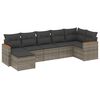 vidaXL Set canapele de grădină, 7 piese, cu perne, gri, poliratan