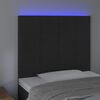 vidaXL Tăblie de pat cu LED, negru, 80x5x118/128 cm, catifea