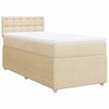 vidaXL Pat box spring cu saltea, crem, 100x200 cm, textil