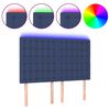 vidaXL Tăblie de pat cu LED, albastru, 144x5x118/128 cm, textil
