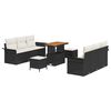 vidaXL Set de canapele pentru grădină 9 buc. Negru poliratan