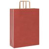 vidaXL Pungi de h&acirc;rtie 250 buc cu m&acirc;nere roșii 32x12x42 cm