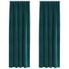vidaXL Perdele opace 2 pcs Verde &icirc;nchis 140 x 245 cm Catifea