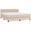 vidaXL Pat box spring cu saltea, cappuccino, 180x200cm piele ecologică