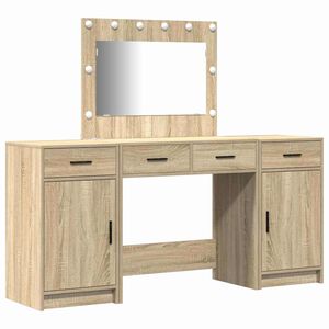 vidaXL Masă de Machiaj 3 buc. Maro 78,5 x 41 x 135 cm Lemn prelucrat