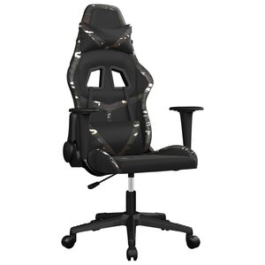 vidaXL Scaun de jocuri, negru și camuflaj, piele ecologică