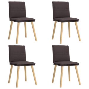 vidaXL Scaune de bucătărie, 4 buc., maro &icirc;nchis, material textil
