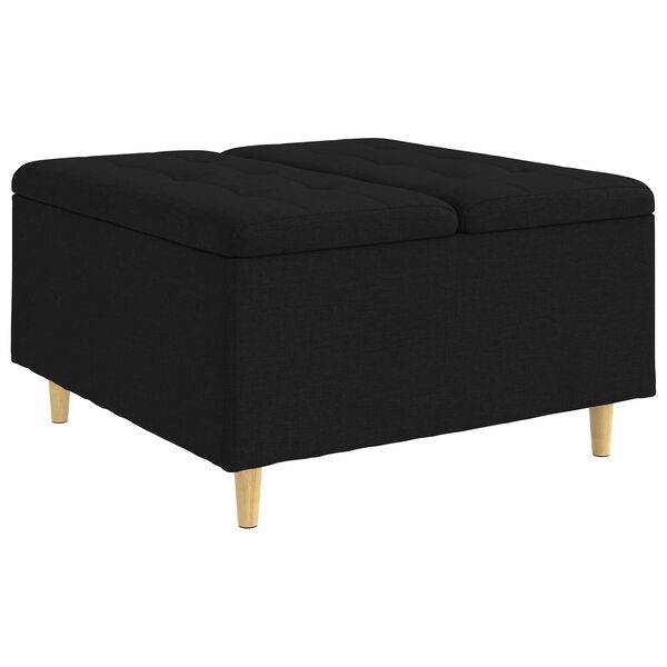 vidaXL Ottomană de depozitare cu pernă Negru 80 x 80 x 45 cm țesătură