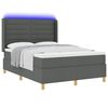 vidaXL Pat cu arcuri cu saltea cu headboard Gri 140 x 200 cm țesătură