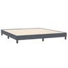 vidaXL Pat box spring cu saltea, gri &icirc;nchis, 180x220 cm, catifea