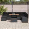 vidaXL Set de canapele pentru grădină cu pernă 9 pcs Negru