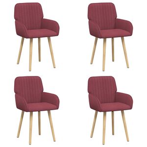 vidaXL Scaune de dining 4 buc. Țesătură Roșu Vin 56,5 x 50 x 87,5 cm