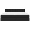 vidaXL Pat cu saltea și spațiu de depozitare Negru 200 x 200 cm