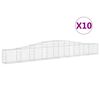 vidaXL Coșuri gabion arcuite 10 buc, 400x30x40/60 cm, fier galvanizat