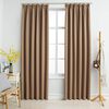 vidaXL Draperii opace cu c&acirc;rlige, 2 buc., gri taupe, 140 x 175 cm