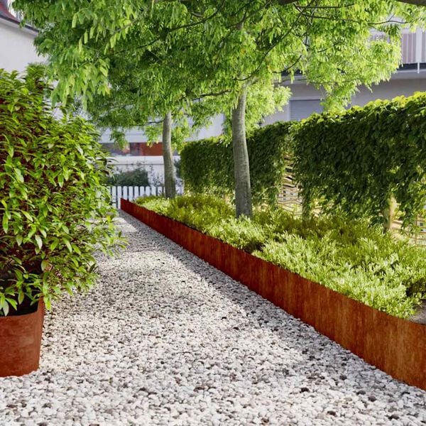vidaXL Borduri de gazon 10 buc. 25x103 cm oțel Corten flexibil