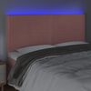 vidaXL Tăblie de pat cu LED, roz, 200x5x118/128 cm, catifea