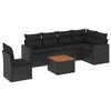 vidaXL Set canapele de grădină cu perne, 7 piese, negru, poliratan
