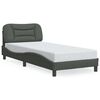 vidaXL Cadru de pat cu LED fără saltea Hvar gri &icirc;nchis 90x190 cm textil