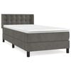 vidaXL Pat box spring cu saltea, gri &icirc;nchis, 80x200 cm, catifea