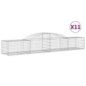 vidaXL Coșuri gabion arcuite, 11 buc., 300x50x40/60cm, fier galvanizat